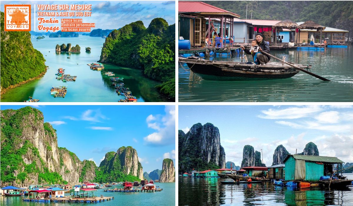 Les plus beaux villages typiques au Vietnam village de p&ecirc;cheurs Cua Van en baie d'Halong Vietnam
